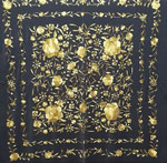 Handmade Embroidered Shawl of Natural Silk. Ref. 1010612NGAMR 214.880€ #500351010612NGAMR